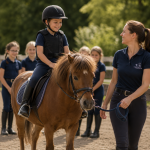 Kind auf einem Pony während der Jugendarbeit im Reitsportverein Pferdeland Meyer e.V.